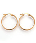(SE8986-IG) Ion Plating(IP) 304 Stainless Steel Hoop Earrings, 25mm (1 PAIR) (SE8986-IG) Ion Plating(IP) 304 Stainless Steel Hoop Earrings, 25mm (1 PAIR)