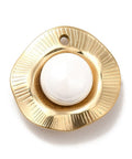 WHITE Ion Plating (IP) 304 Stainless Steel Pendants with Enamel, Golden, 16.5mm Ion Plating (IP) 304 Stainless Steel Pendants with Enamel, Golden, 16.5mm
