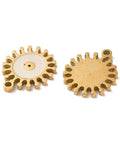 Ion Plating(IP) 316L Surgical Stainless Steel Pendants, with Enamel, Real 18K Gold Plated, Evil Eye Charm, White, 15x12x1.5mm Ion Plating(IP) 316L Surgical Stainless Steel Pendants, with Enamel, Real 18K Gold Plated, Evil Eye Charm, White, 15x12x1.5mm