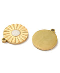 Ion Plating(IP) 316L Surgical Stainless Steel Pendants, with Enamel, Real 18K Gold Plated, Flower Charm, White 12x14mm Ion Plating(IP) 316L Surgical Stainless Steel Pendants, with Enamel, Real 18K Gold Plated, Flower Charm, White 12x14mm