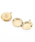 IP Gold 304 Stainless Steel Flat Round Locket Pendants with Enamel Settings – With Jump Rings – 23x20x6.5mm IP Gold 304 Stainless Steel Flat Round Locket Pendants with Enamel Settings – With Jump Rings – 23x20x6.5mm