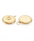 IP Gold 304 Stainless Steel Flat Round Locket Pendants with Enamel Settings – With Jump Rings – 23x20x6.5mm IP Gold 304 Stainless Steel Flat Round Locket Pendants with Enamel Settings – With Jump Rings – 23x20x6.5mm