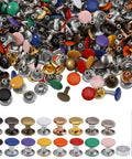 Iron Garment Rivets, with Carbon Steel Rivet Hole Punch Base & Rivet Hole Punches & Puncher Iron Garment Rivets with Carbon Steel Rivet Hole Punch Base & Puncher – Mixed Color