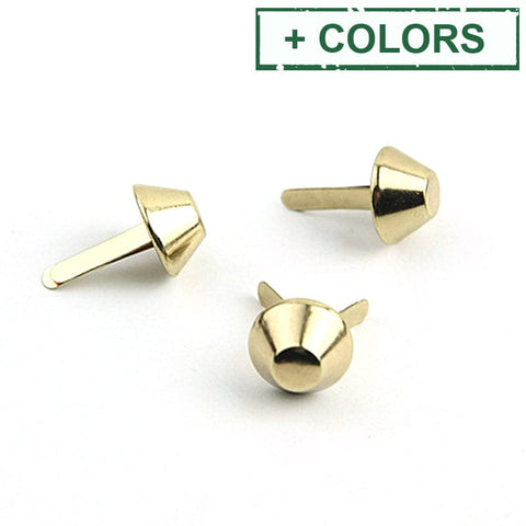 Iron Purse Handbag Feet Cone Studs – Spike Nailheads, 12mM Iron Purse Handbag Feet Cone Studs – Spike Nailheads, 12mM