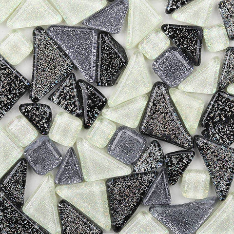 GRAY MIX Irregular Transparent Glass Mosaic Tiles for Home Decor or DIY Crafts Irregular Transparent Glass Mosaic Tiles for Home Decor or DIY Crafts