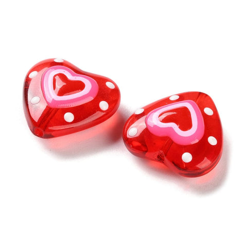 Lampwork Enamel Glass Beads, Heart, Crimson 20x19.5mm Lampwork Enamel Glass Beads, Heart, Crimson 20x19.5mm