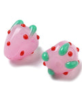 Lampwork Strawberry Beads with Enamel, Pink, 10-11mm Lampwork Strawberry Beads with Enamel, Pink, 10-11mm