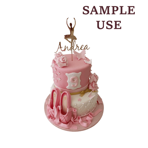 Laser Cut Cake Topper Ballerina Mirror Plexi Laser Cut Cake Topper Ballerina Mirror Plexi