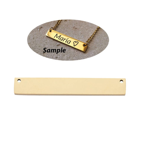 Laser Engraving - 304 Stainless Steel Link Name Tag with Heart , 8x39mm Laser Engraving - 304 Stainless Steel Link Name Tag with Heart , 8x39mm