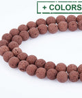 (LB5863-X) Natural Lava Beads Strands, Dyed, 8~8.5mm (1 STR) Natural Lava Beads Strands, Dyed, Round, Cerise Size: about 8~8.5mm in diameter, hole: 1mm; about 47pcs/strand, 14.96"(38cm)