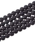 (LB8850-X) Synthetic Lava Rock Beads Strands, Dyed, Round, Black (1 STR) (LB8850-X) Synthetic Lava Rock Beads Strands, Dyed, Round, Black (1 STR)