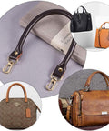 Leather Bag Handles, with Alloy Clasps, Coconut Brown Leather Bag Handles, with Alloy Clasps, Coconut Brown