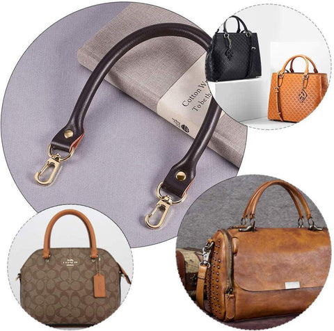 Leather Bag Handles, with Alloy Clasps, Coconut Brown Leather Bag Handles, with Alloy Clasps, Coconut Brown