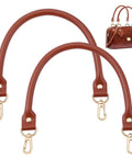 PERU Leather Bag Handles, with Alloy Clasps, Coconut Brown Leather Bag Handles, with Alloy Clasps, Coconut Brown