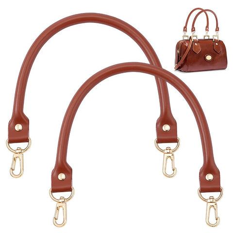 PERU Leather Bag Handles, with Alloy Clasps, Coconut Brown Leather Bag Handles, with Alloy Clasps, Coconut Brown
