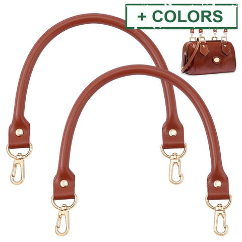 Leather Bag Handles, with Alloy Clasps, Coconut Brown Leather Bag Handles, with Alloy Clasps, Coconut Brown