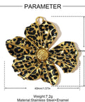 Leopard Print Flower Pendant 18K Gold Plated – Stainless Steel Enamel Charm 40mm Leopard Print Flower Pendant 18K Gold Plated – Stainless Steel Enamel Charm 40mm | Cyprus