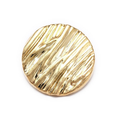 Light Gold Alloy Shank Button – Flat Round, 30mm Light Gold Alloy Shank Button – Flat Round, 30mm