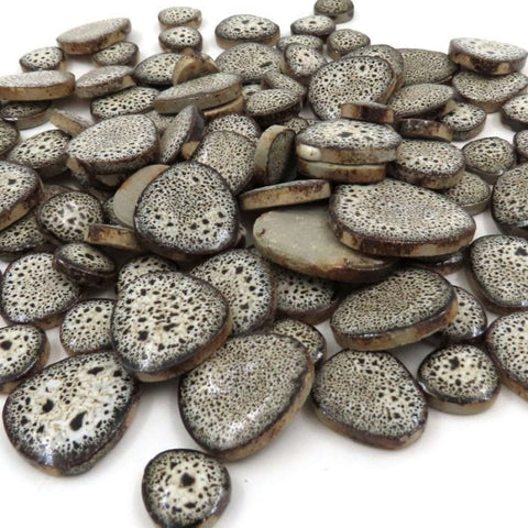 TRUFFLE Loose Pebble-Shaped Ceramic Mosaic Tiles – 125g Pebble Ceramic Mosaic Tiles 125g | Indoor & Outdoor Mosaic Supplies
