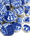 BLUE LACE Loose Pebble-Shaped Ceramic Mosaic Tiles – 125g Pebble Ceramic Mosaic Tiles 125g | Indoor & Outdoor Mosaic Supplies