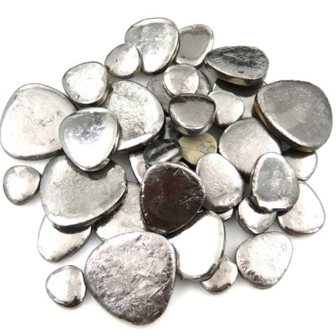 ANTIQUE SILVER Loose Pebble-Shaped Ceramic Mosaic Tiles – 125g Pebble Ceramic Mosaic Tiles 125g | Indoor & Outdoor Mosaic Supplies