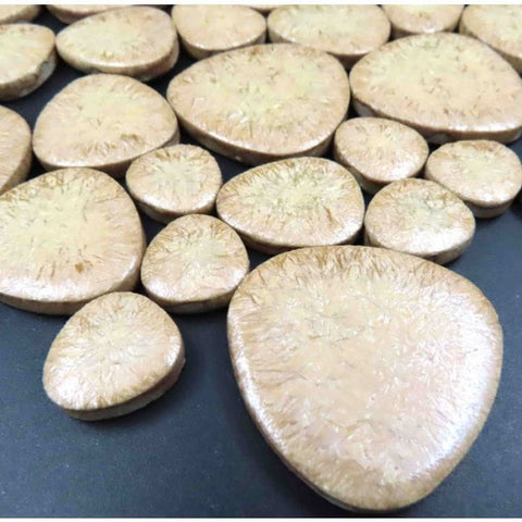 EGGSHELL Loose Pebble-Shaped Ceramic Mosaic Tiles – 125g Pebble Ceramic Mosaic Tiles 125g | Indoor & Outdoor Mosaic Supplies