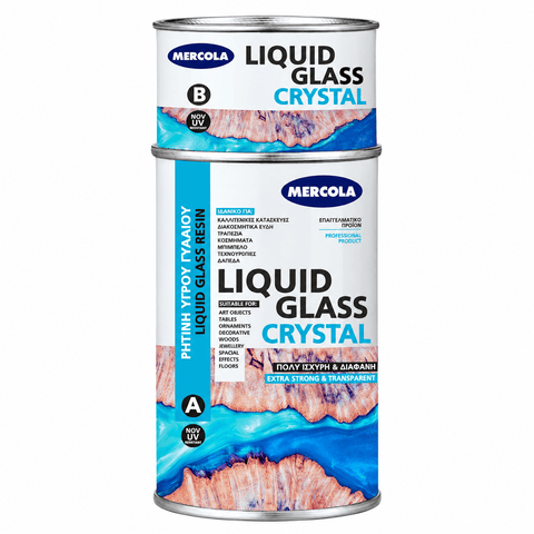 3 KG - 2 PARTS Mercola Liquid Glass Crystal – Clear Two-Part Epoxy Casting Resin Mercola Liquid Glass Crystal Epoxy Resin | BalzarCrafts