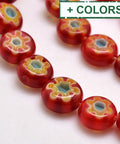Millefiori Glass Flat Round Beads 8mm Millefiori Glass Flat Round Beads 8mm