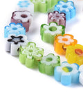 MIX COLORS Millefiori Glass Flower Beads – 7.2mm for Jewelry Making & Crafting Millefiori Glass Flower Beads – 7.2mm for Jewelry Making & Crafting