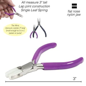 Mini Chain Nose Nylon Jaw Plier, 90mm Beadsmith Mini Double Nylon Jaw Flatnose Plier with Spring