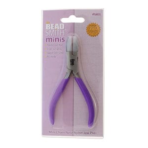 Mini Chain Nose Nylon Jaw Plier, 90mm Beadsmith Mini Double Nylon Jaw Flatnose Plier with Spring