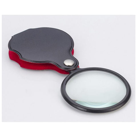 Mini Glass Lens Magnifier, with Leather Pouch, Folding Magnifying Tool Mini Glass Lens Magnifier, with Leather Pouch, Folding Magnifying Tool