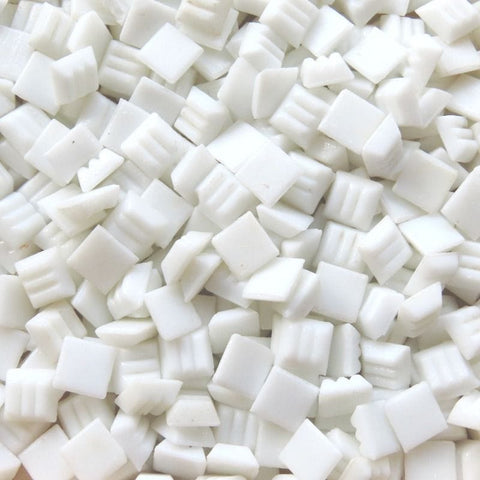 FLAT WHITE Mini Glass Mosaic Tiles 10x10mm – 200g Mini Glass Mosaic Tiles 10x10mm | Premium Mosaic Supplies Cyprus