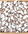 WHITE Mini Jigsaw Ceramic Mosaic Tiles – 100g Pack Mini Jigsaw Ceramic Mosaic Tiles – 100g Pack | BalzarCrafts