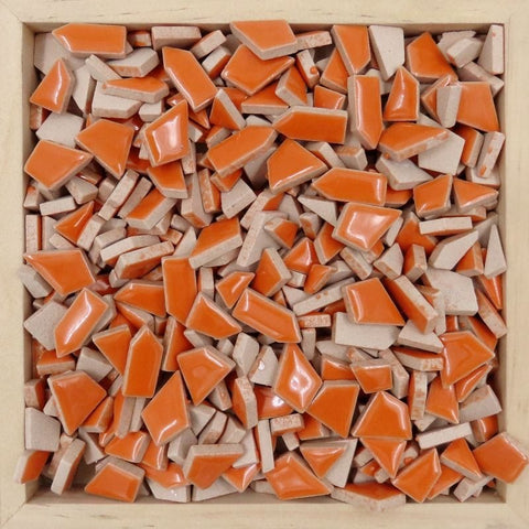 POPSICLE ORANGE Mini Jigsaw Ceramic Mosaic Tiles – 100g Pack Mini Jigsaw Ceramic Mosaic Tiles – 100g Pack | BalzarCrafts