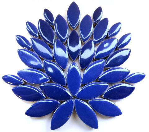 INDIGO Mini Petals High-Gloss Ceramic Mosaic Tiles – Mixed Sizes, 125g Mini Petals Ceramic Mosaic Tiles Mixed Sizes 125g