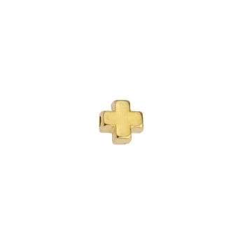 24KT GOLD PLATED Mini Zamak Cross Slider, 6.2mm Mini Zamak Cross Connector Slider 6.2mm - Jewellery making component