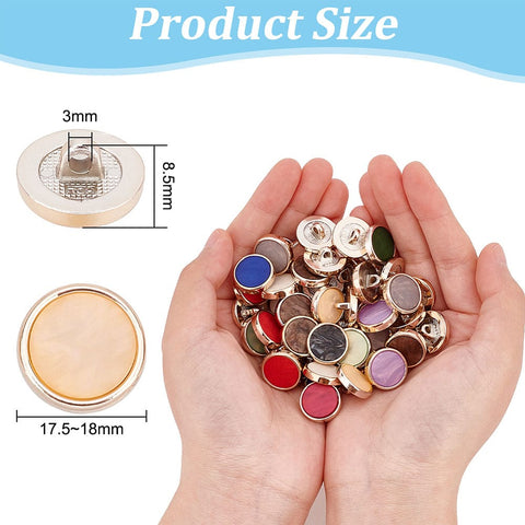 Mixed-Colour Resin Shank Buttons – Flat Round, 18mm Mixed-Colour Resin Shank Buttons – Flat Round, 18mm