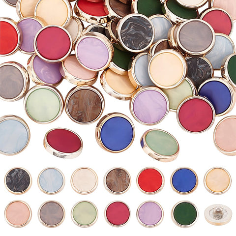 Mixed-Colour Resin Shank Buttons – Flat Round, 18mm Mixed-Colour Resin Shank Buttons – Flat Round, 18mm
