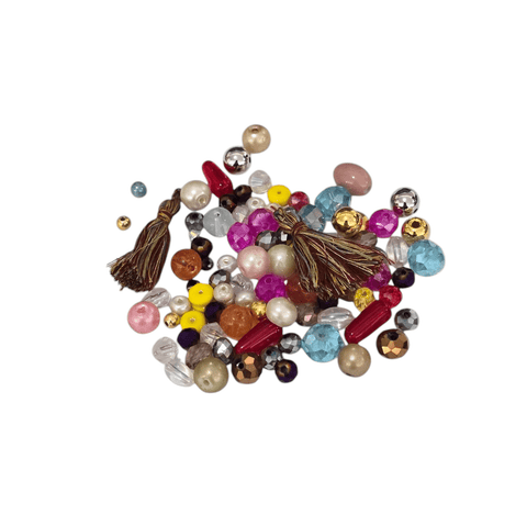 MIXED COLORS Mixed Pack of 2 Tassels and Glass & Acrylic Beads Mixed pack of 2 Tassels and Glass & Acrylic beads - DIY supplies