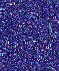 Miyuki Delica 10/0 Opaque Royal Blue AB (10g/50g), (DBM0165) DELICA 10/0 OPAQUE ROYAL BLUE AB