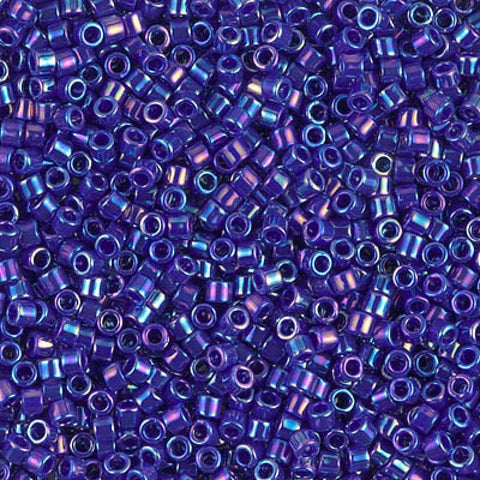 Miyuki Delica 10/0 Opaque Royal Blue AB (10g/50g), (DBM0165) DELICA 10/0 OPAQUE ROYAL BLUE AB