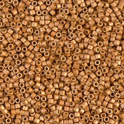 Miyuki Delica 11/0 Duracoat Galvanized Matted Yellow Gold Seed Beads DB1833F Miyuki Delica 11/0 Duracoat Galvanized Matted Yellow Gold Seed Beads DB1833F