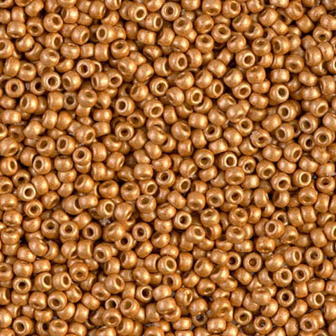 Miyuki Seed Beads 11/0 Matted Duracoat Galvanized Yellow Gold 4203F 11/0 Seed Beads - Matte Duracoat Galvanized Yellow Gold | Japanese Glass Beads