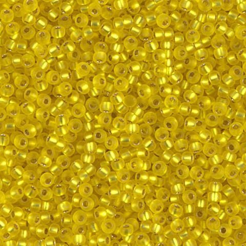 Miyuki Seed Beads 11/0 Silver Lined Yellow Matted 0006F Miyuki Seed Beads 11/0 Silver Lined Yellow Matted 0006F
