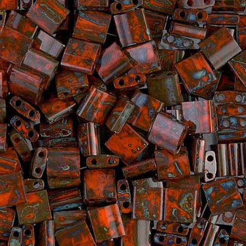 Miyuki Tila Beads Picasso Opaque Orange Miyuki Tila Beads Picasso Opaque Orange