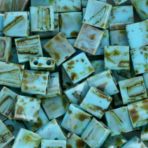 Miyuki Tila Beads Picasso Opaque Seafoam Green Miyuki Tila Beads Picasso Opaque Seafoam Green