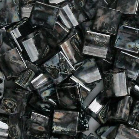 Miyuki Tila Beads Picasso Opaque Smoky Black Miyuki Tila Beads Picasso Opaque Smoky Black