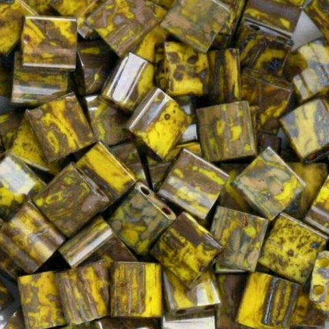 Miyuki Tila Beads Picasso Opaque Yellow Miyuki Tila Beads Picasso Opaque Yellow