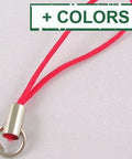 Mobile Phone Strap 45mm cord loop ends Cord Loop with Brass Ends and Iron Rings, 